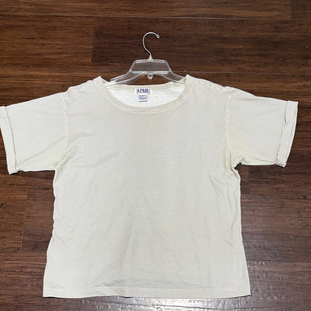 J. Crew Short Sleeve Crewneck Tee in Light Cream Stripe